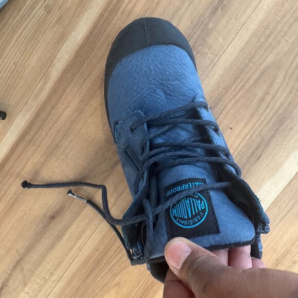 Boys blue leather Palladium boots size 1 - Picture 2 of 7